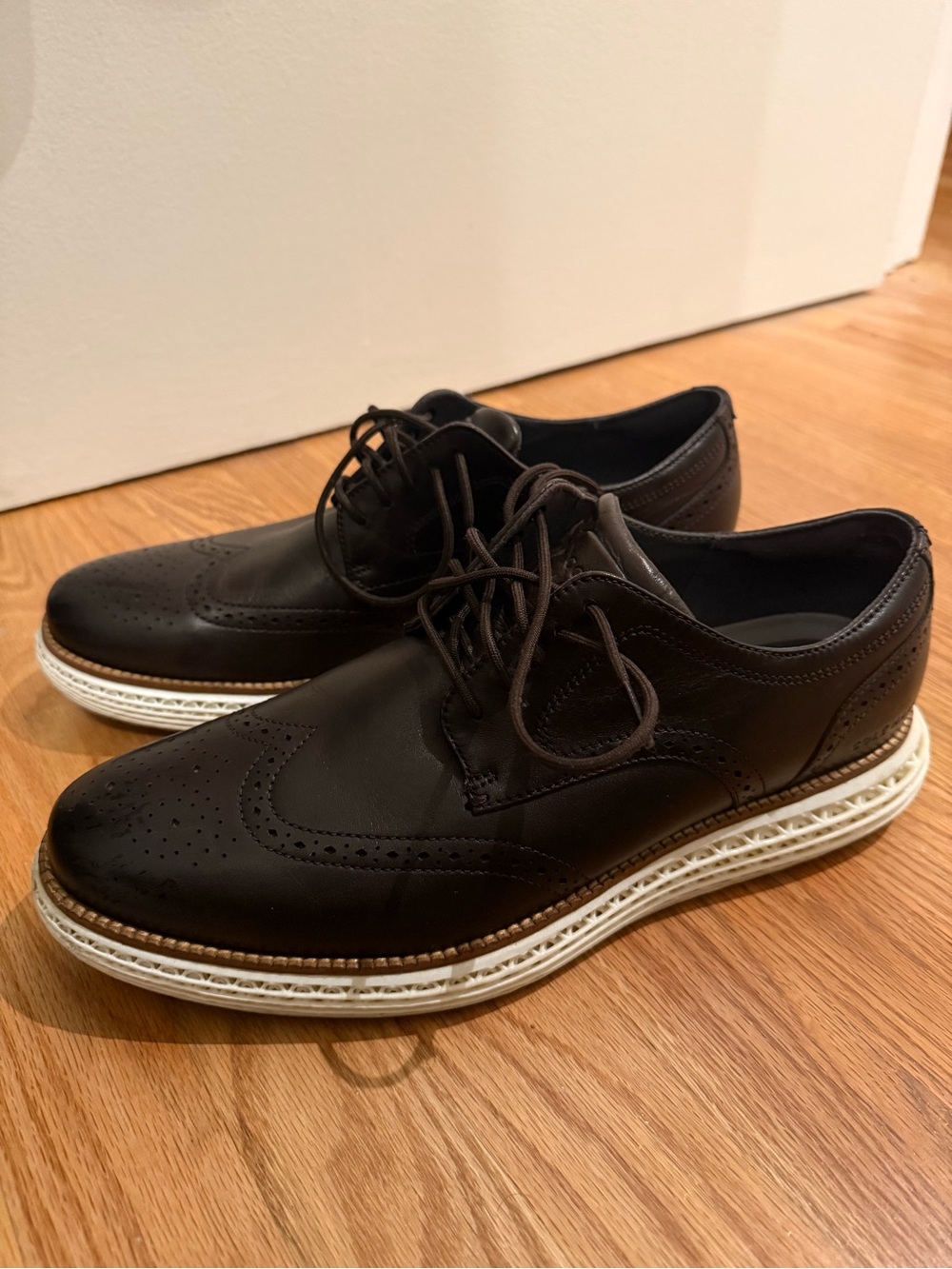 Cole Haan Men's Dark Chocolate Wingtip Lace-Up Dress Shoesu